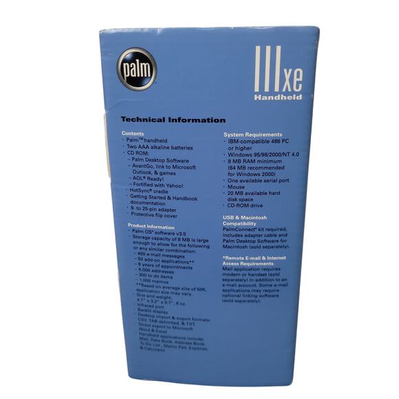 Vintage PALM IIIXE 3XE Handheld Personal Organizer For Parts Or Repair READ - Picture 7 of 15